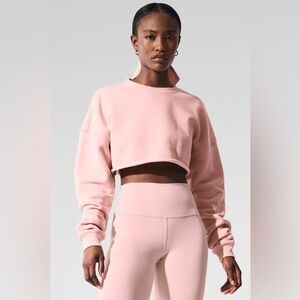 ALO Yoga Extreme Cropped Pullover | Pink Quartz | Size L